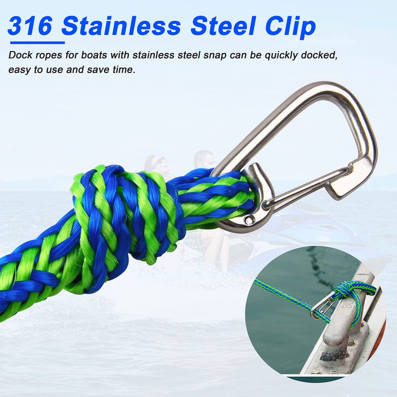 SILANON Docking Lines Rope Mooring Bungee - PWC Dock Rope 7FT 10FT 14FT with Foam Float for Personal Watercraft Kayak, Jet Ski, SeaDoo, Boat, Pontoon Bungee Docking Line Rope (0.39inch 10ft) - Image 3